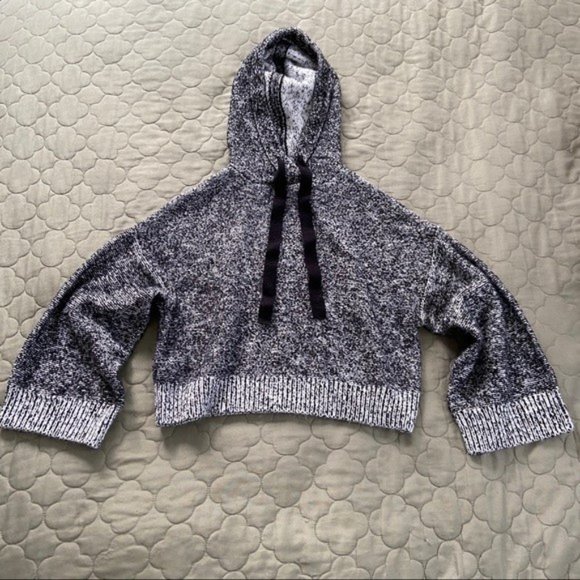 Ruby Moon x Anthropologie Heathered Cropped Knit Hoodie Sweater XS - Picture 2 of 11